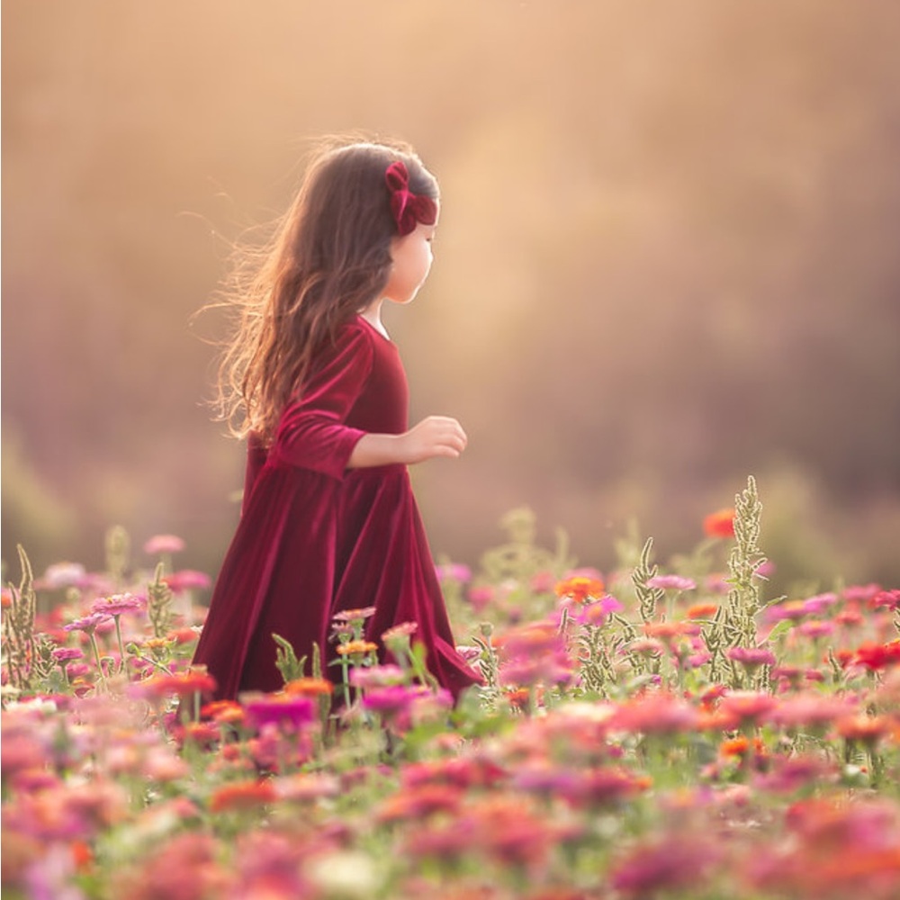 Red Velvet Holiday Dress for Kids